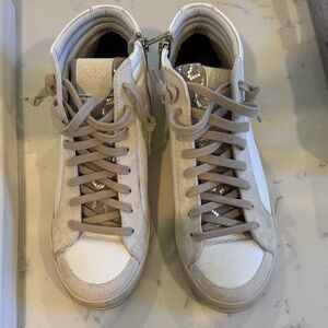 P448 White and Silver Women's Sneakers